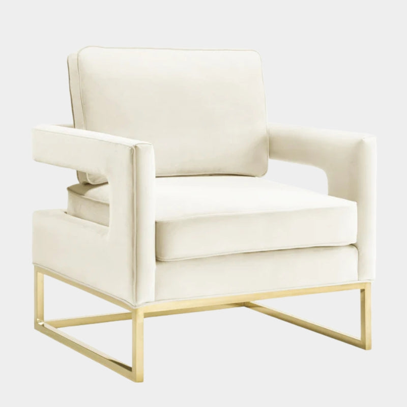 Chaise en velours bleu marine Avery