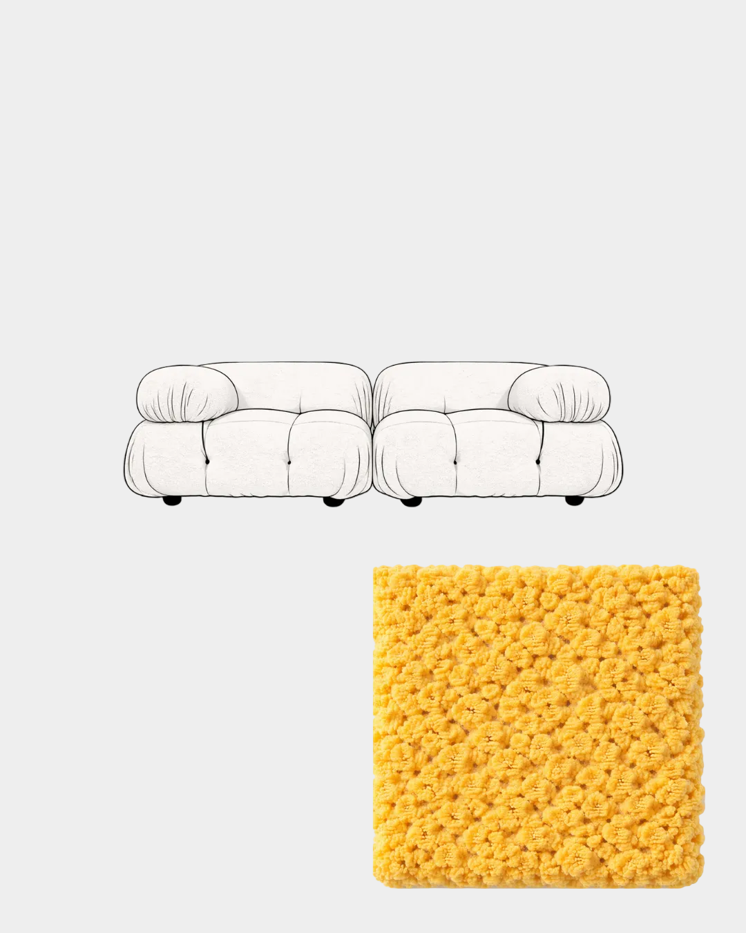 Mario Bellini Two-Seater Boucle Sofa