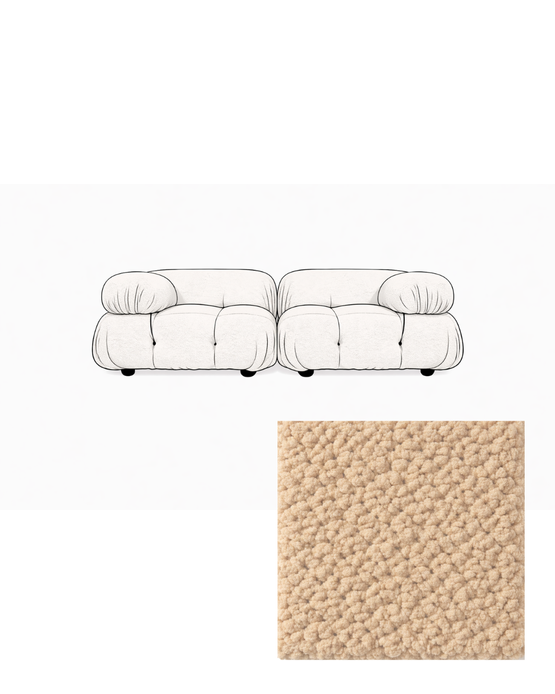 Mario Bellini Two-Seater Boucle Sofa