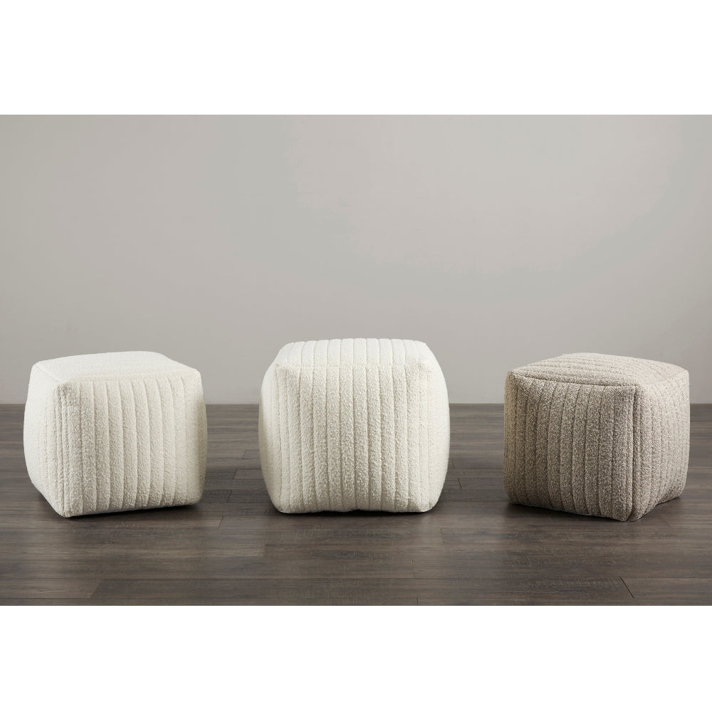 Channel Square Ottoman: White