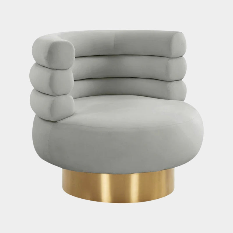 Chaise pivotante en velours Naomi Blush