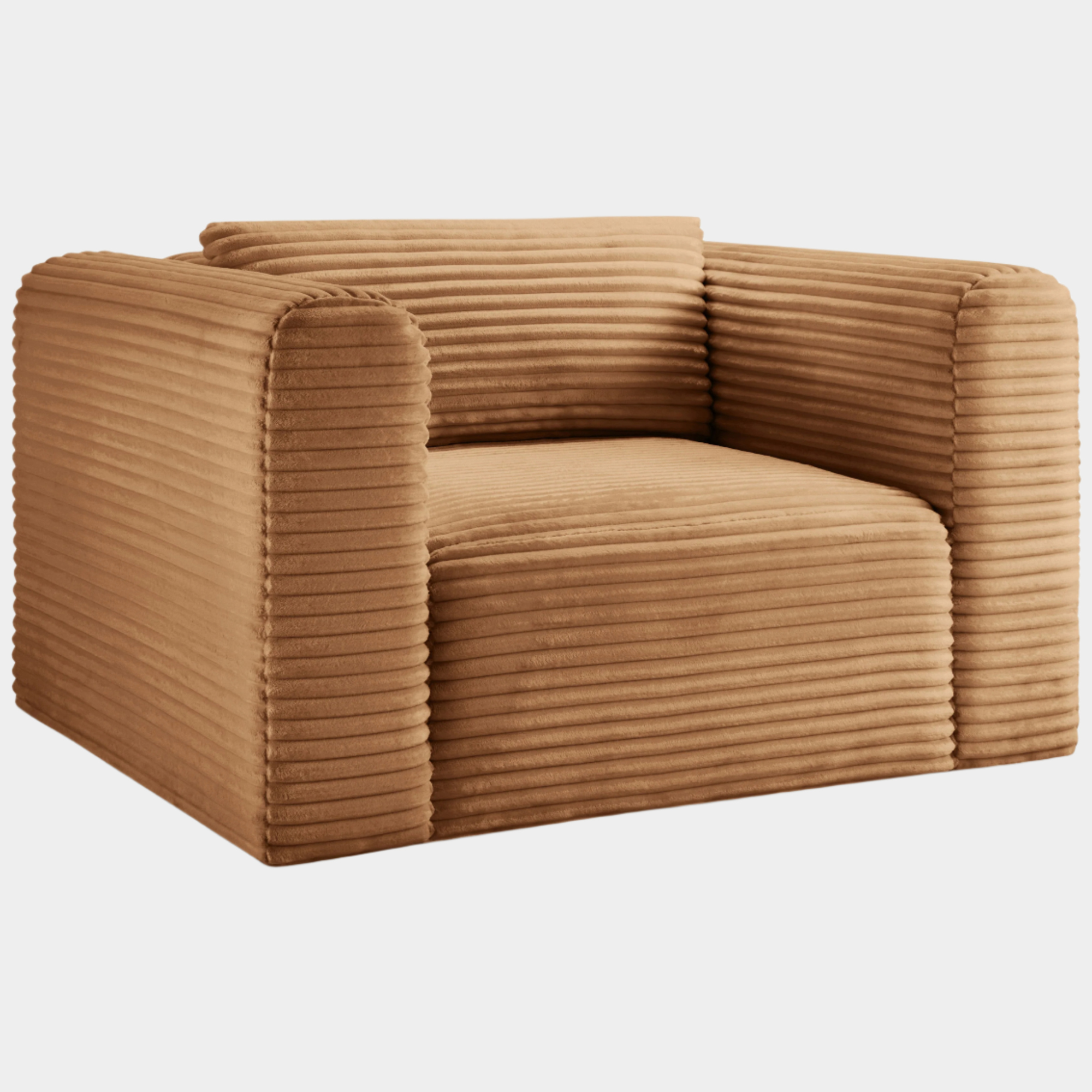 Shaggy Corduroy Performance Fabric Upholstered Accent Chair