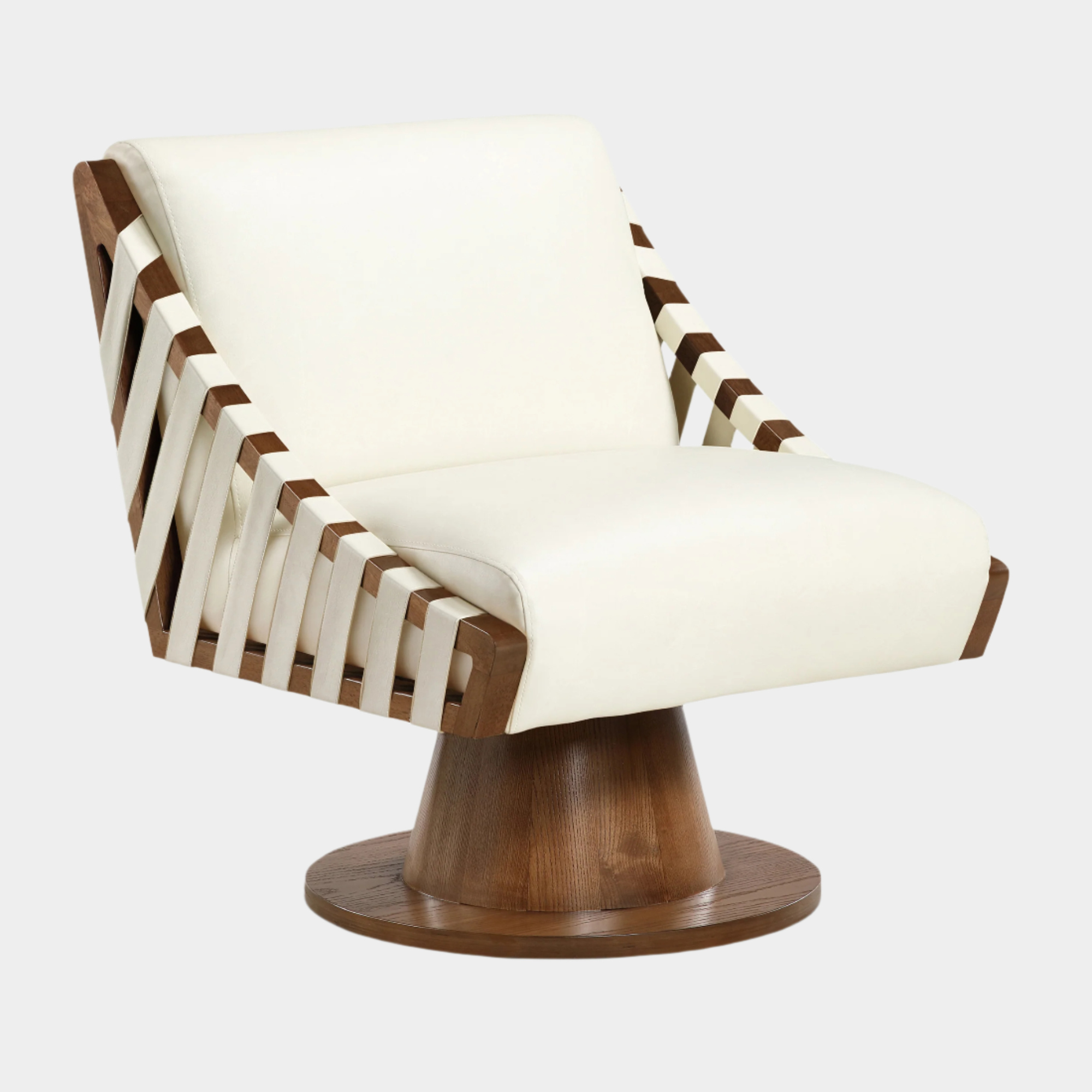 Millwin Vegan Leather Upholstered Swivel Accent Chair