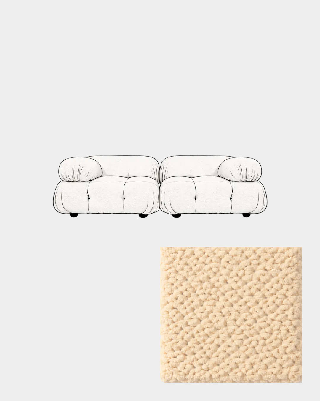 Mario Bellini Two-Seater Boucle Sofa