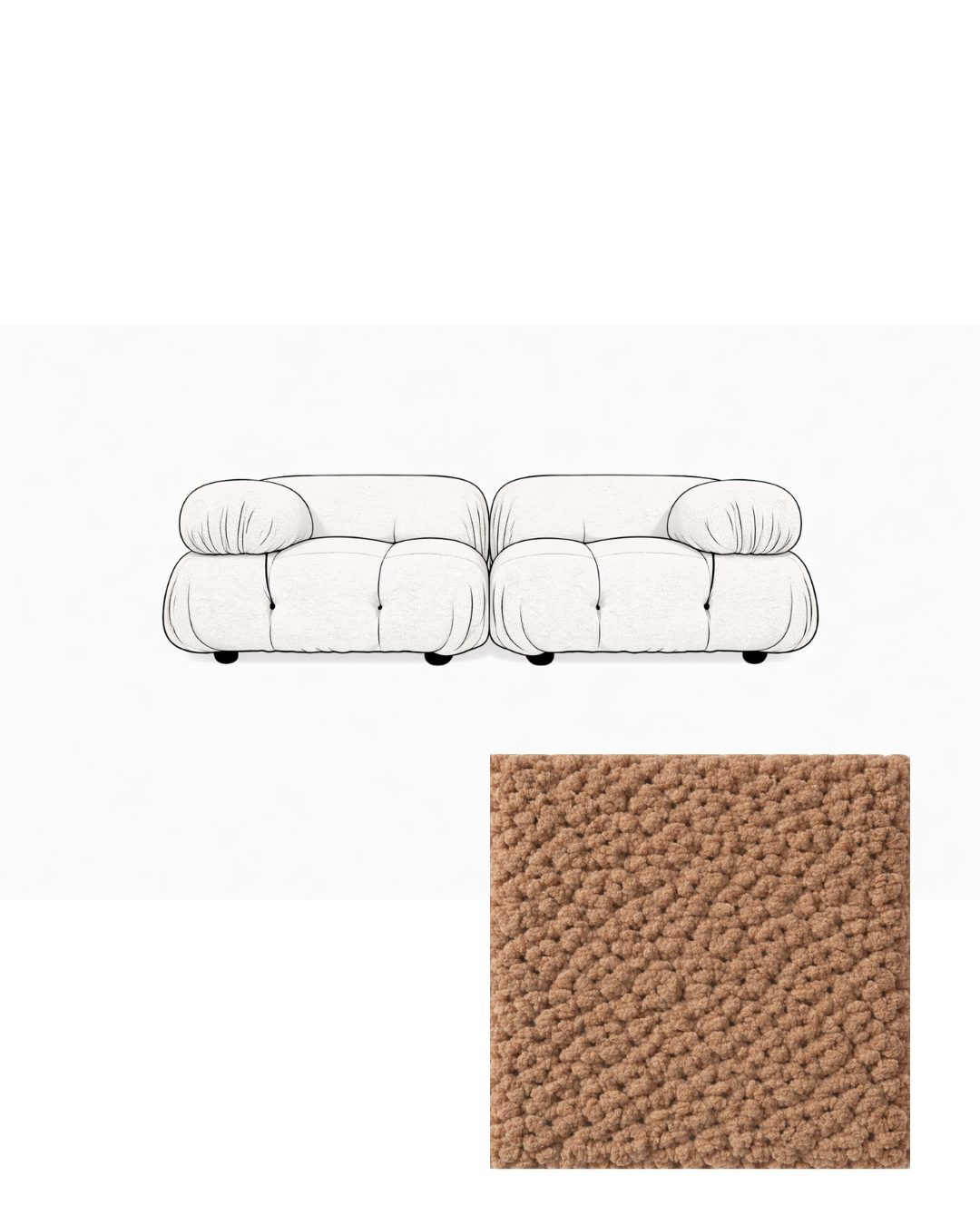Mario Bellini Two-Seater Boucle Sofa