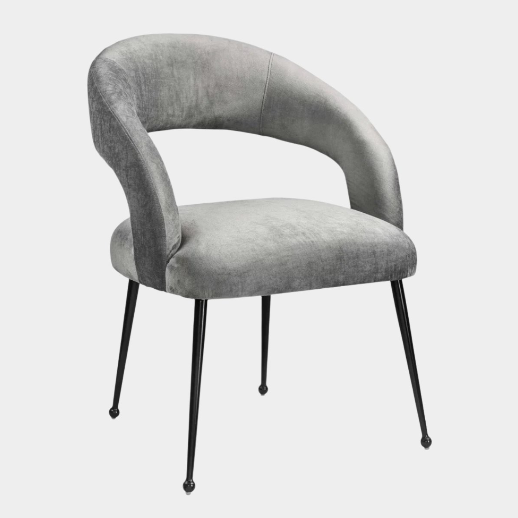Chaise de salle à manger Rocco Slub Grey