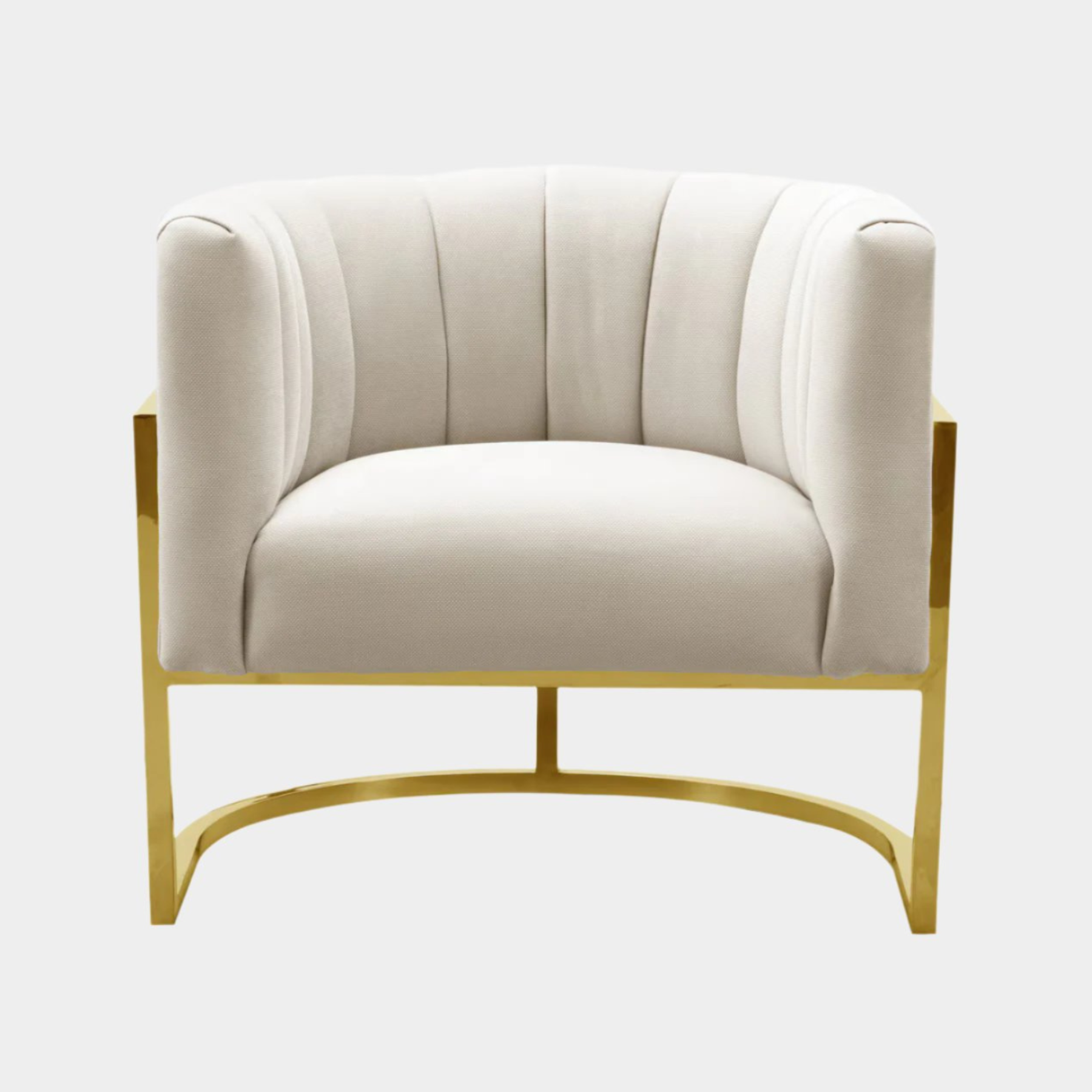 Chaise Magnolia à pois crème avec base dorée