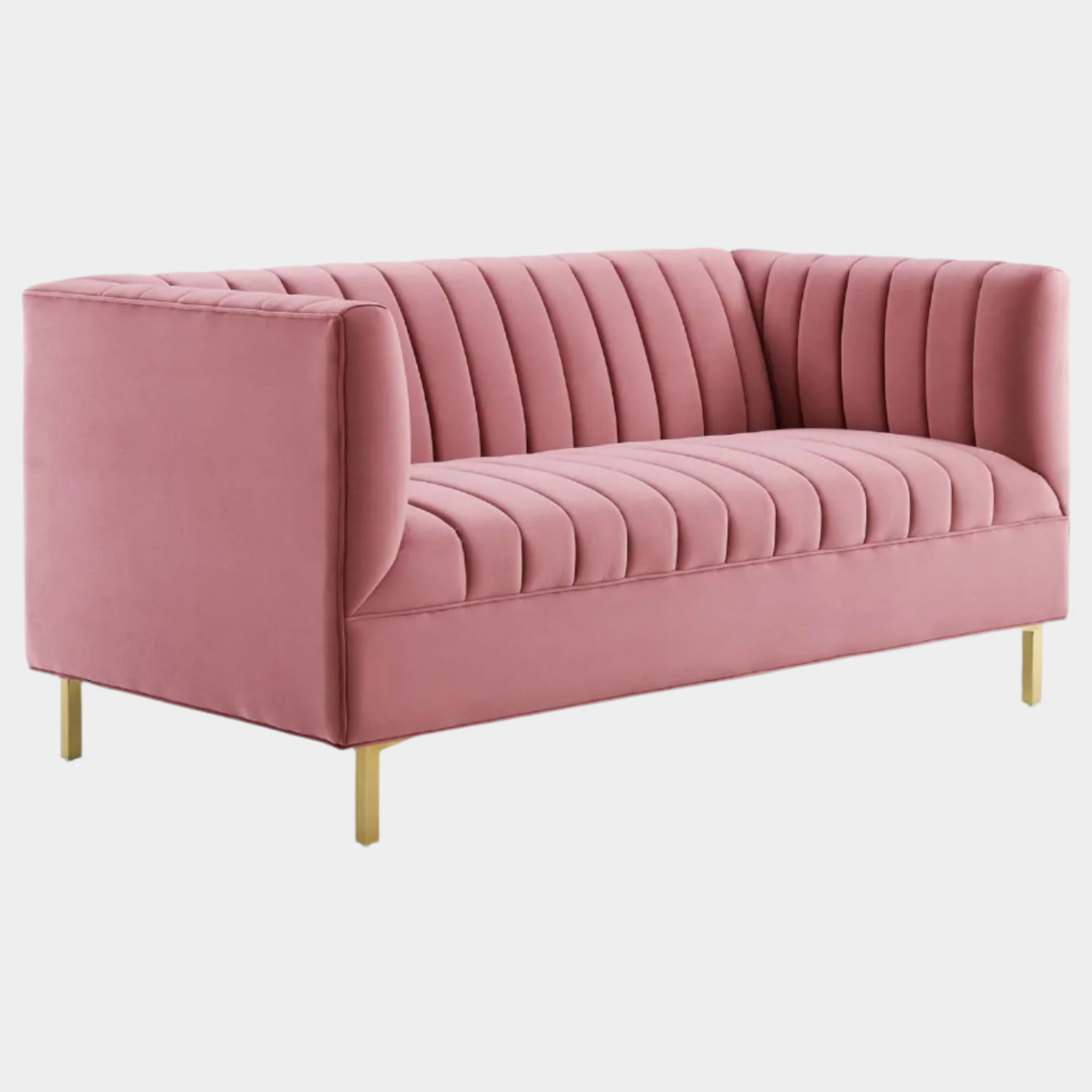 Shift Channel Tufted Performance Velvet Loveseat