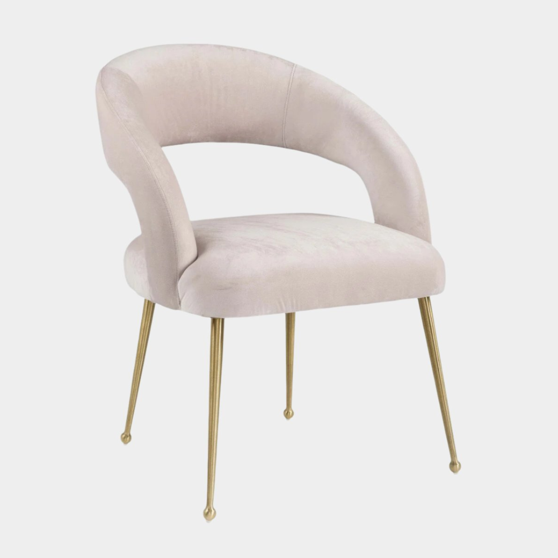 Chaise de salle à manger en velours Rocco Blush
