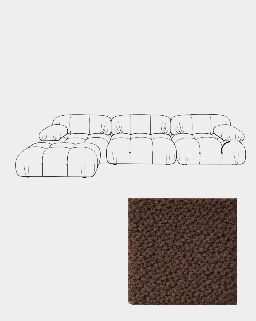 Mario Bellini Boucle Sofa with Ottoman