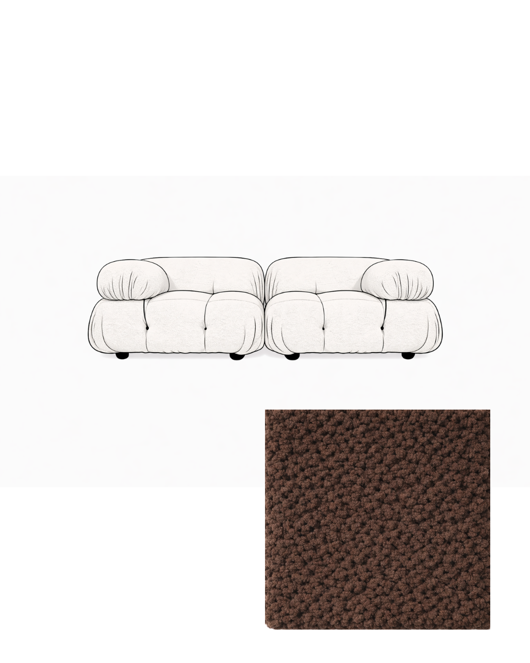 Mario Bellini Two-Seater Boucle Sofa