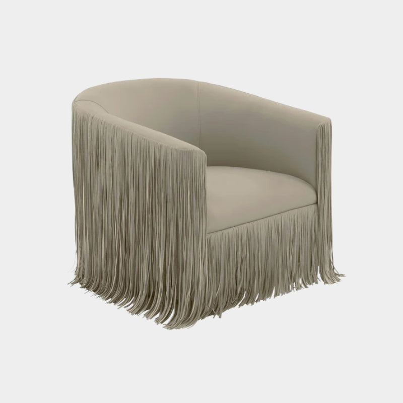 Chaise pivotante Shag Me Ivory Performance en cuir végétalien