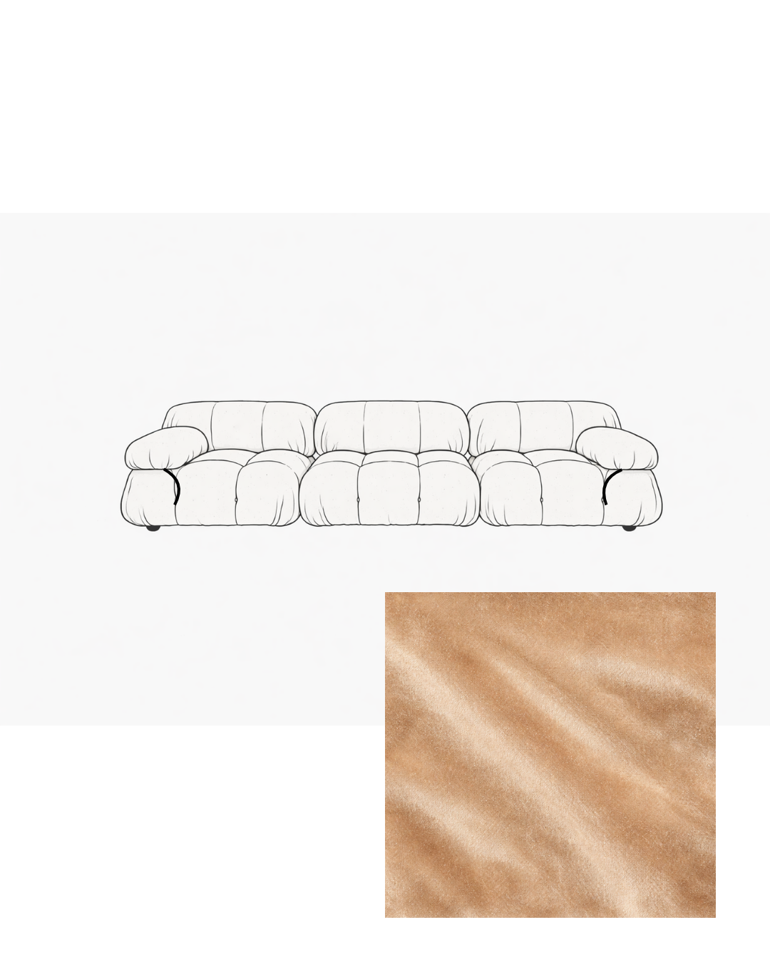 Mario Bellini Three-Seater Velvet Sofa