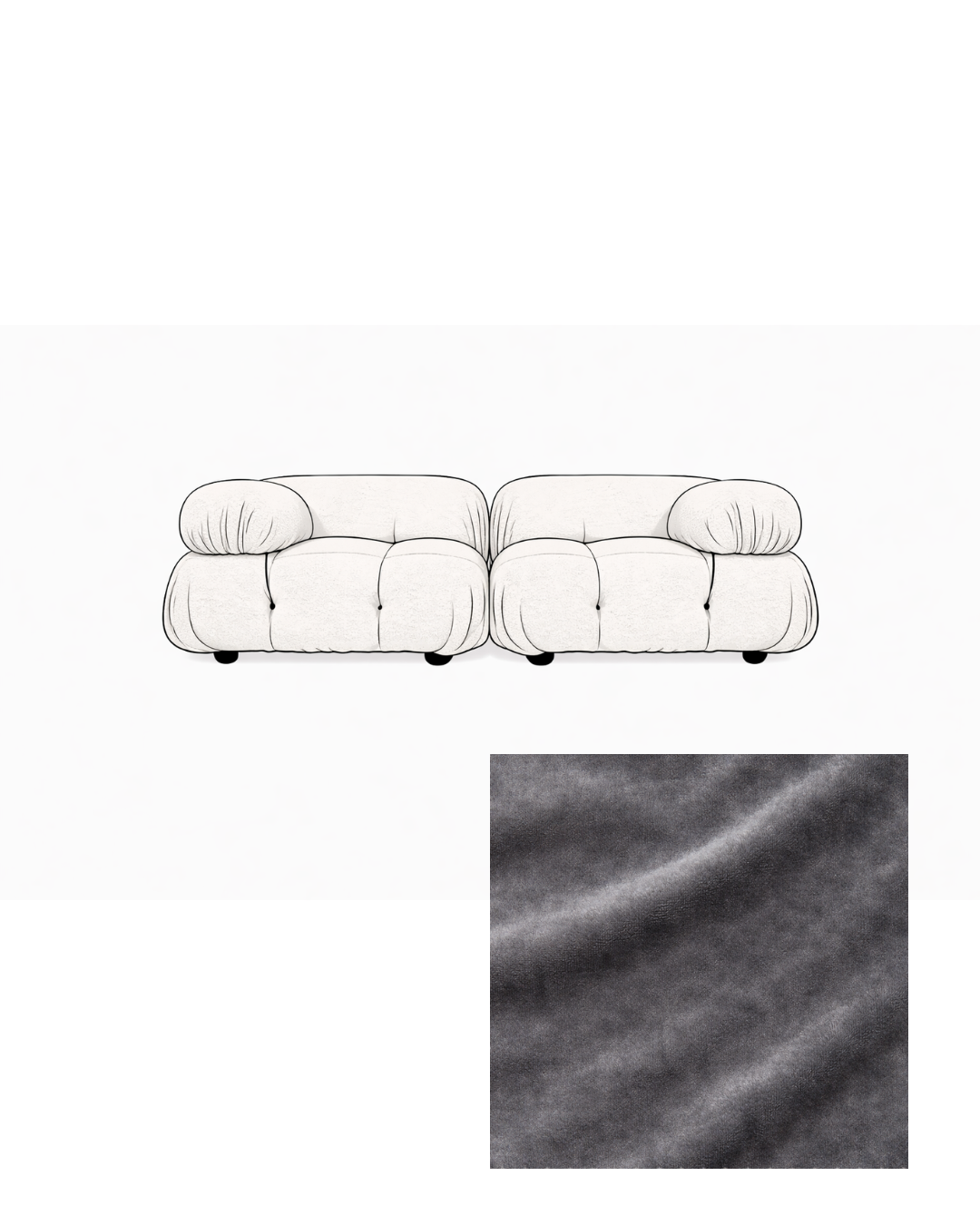 Mario Bellini Two-Seater Velvet Sofa