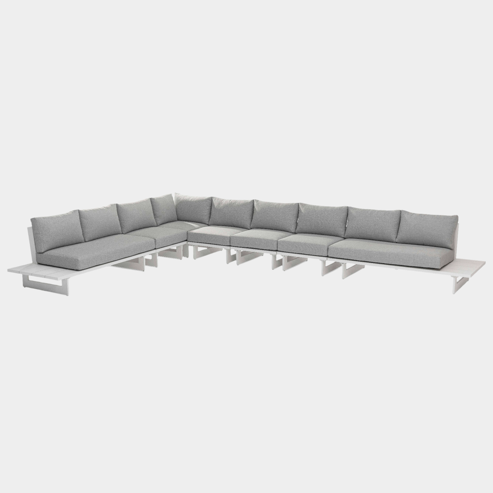 Maldives 184.5" Water Resistant Fabric Upholstered Outdoor Patio 7pc. Modular Sectional