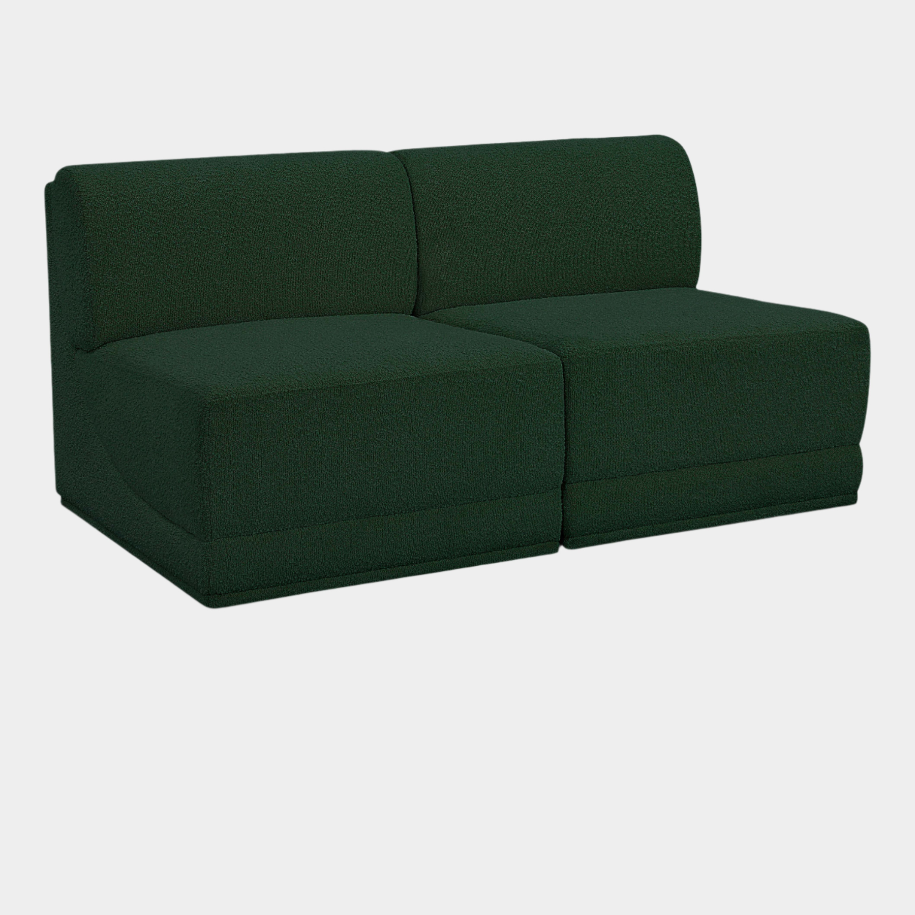 Canapé deux places sans accoudoirs en tissu Boucle Ollie