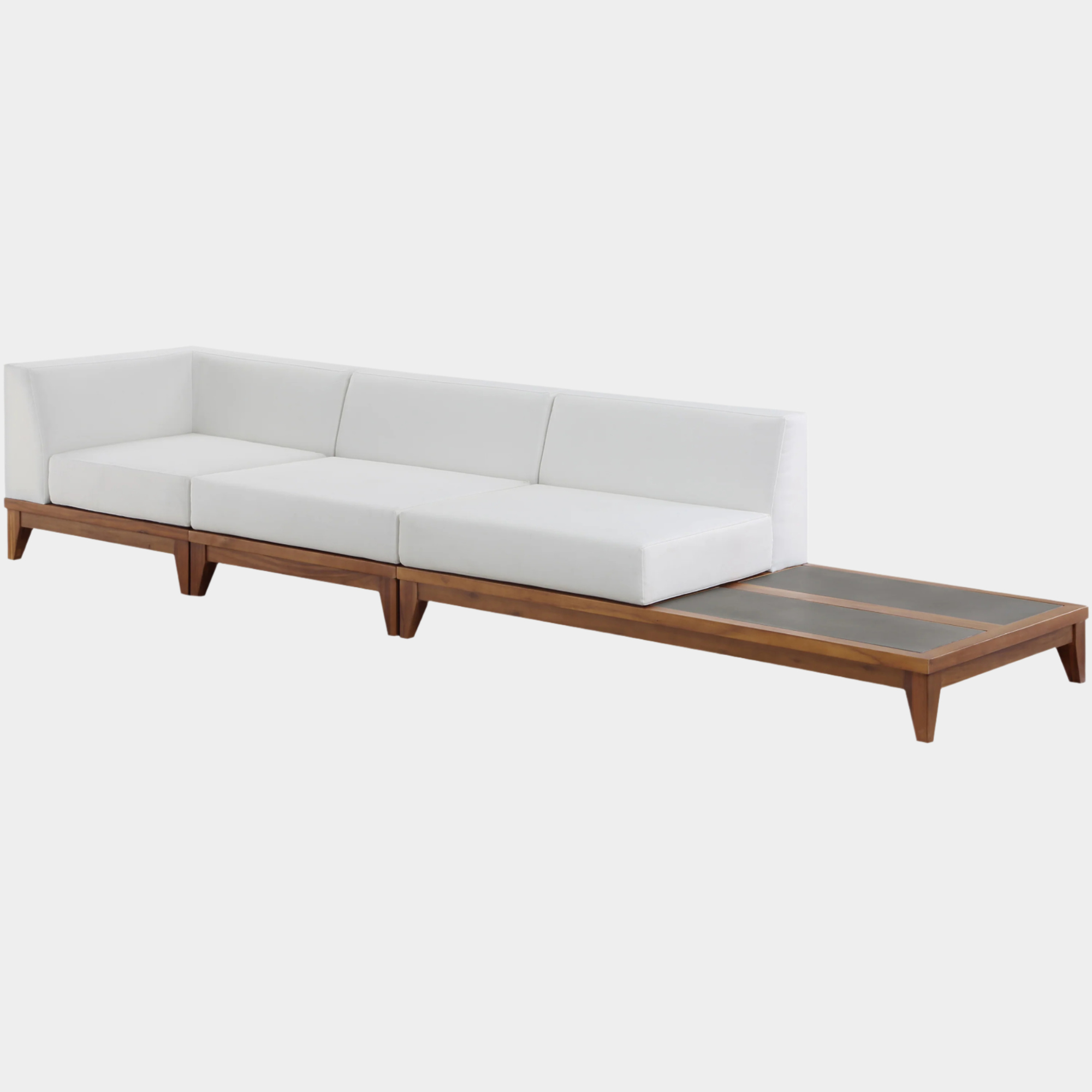 Chaise longue en tissu Orian Teddy