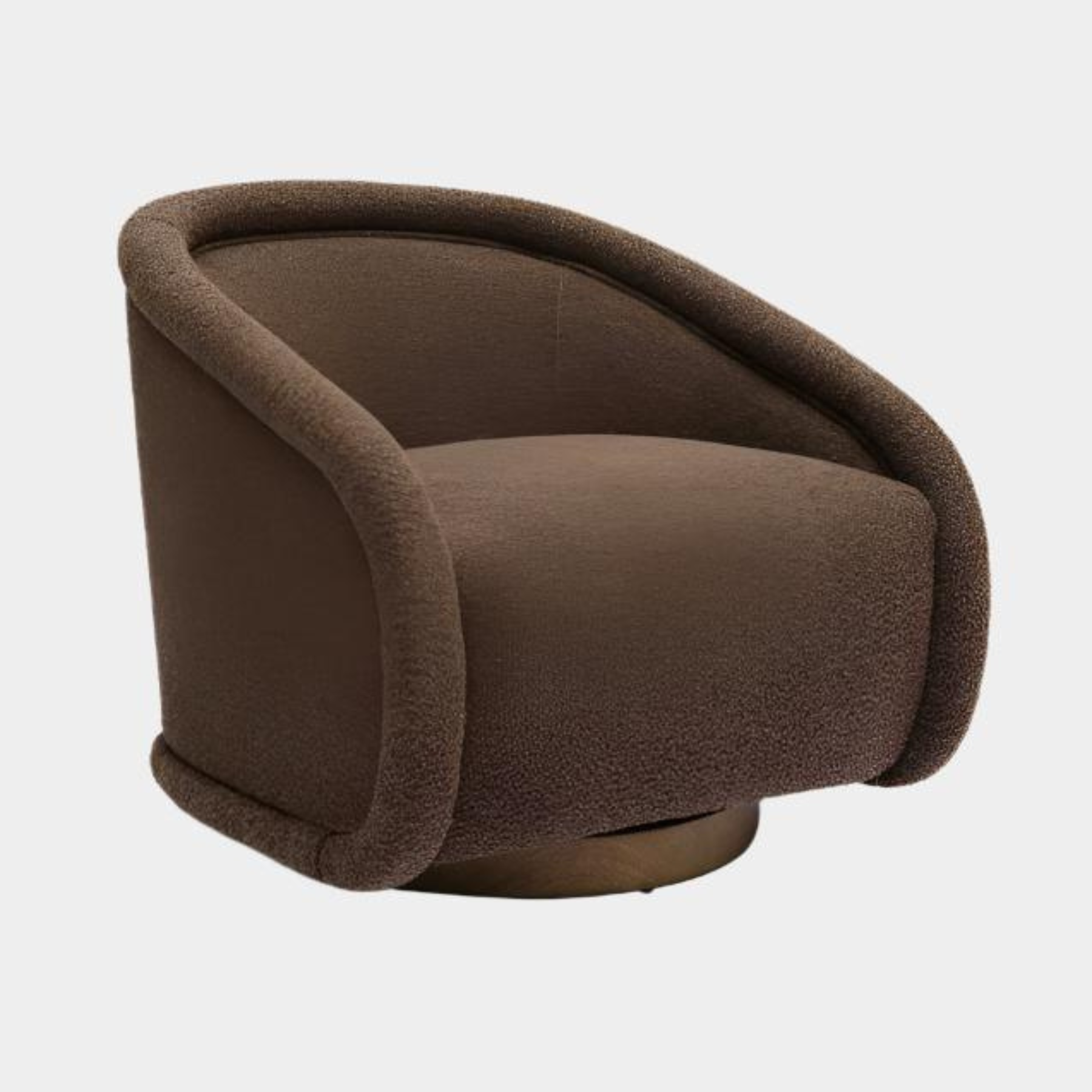 Chaise pivotante en boucle marron chocolat Rory