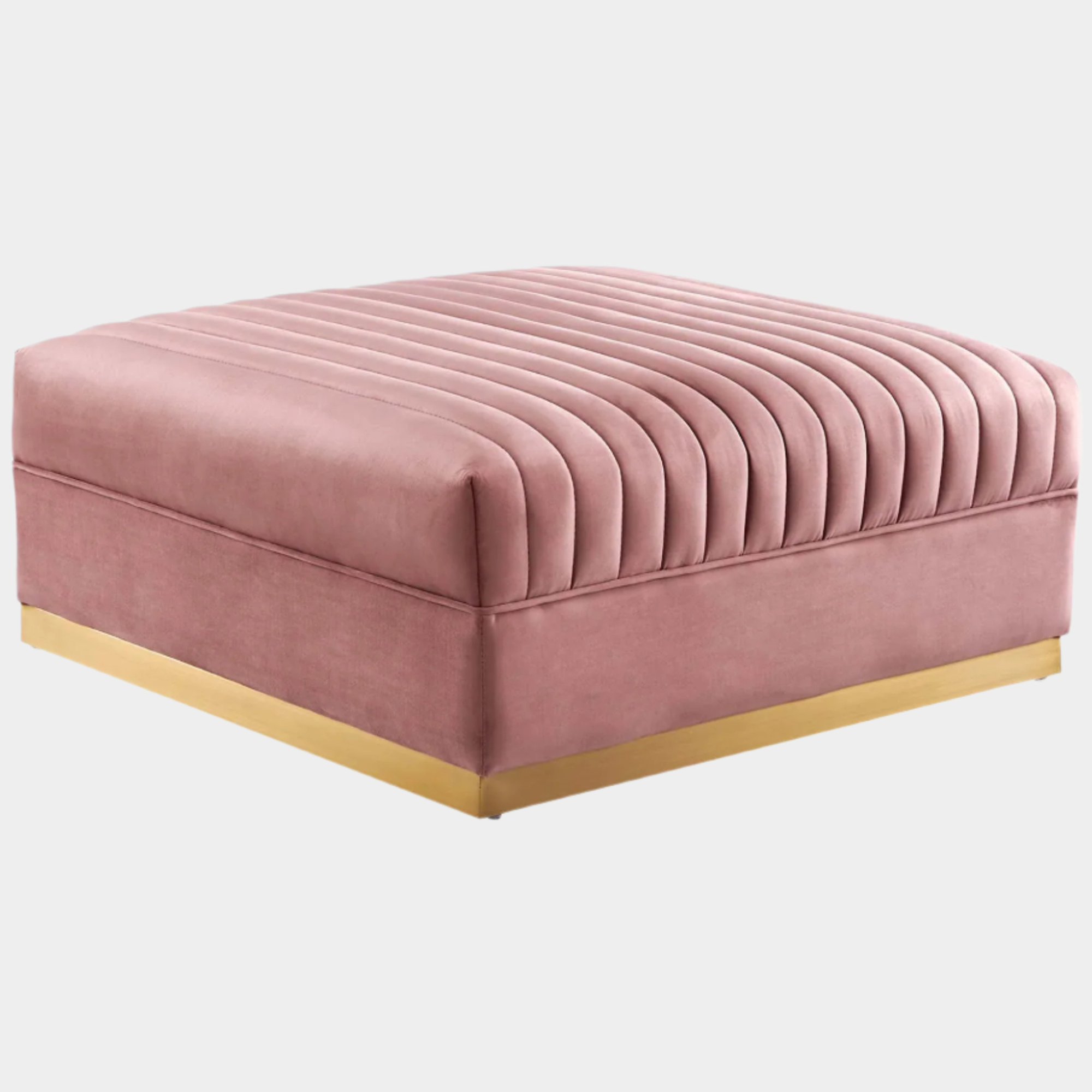 Sanguine Channel Tufted Performance Velvet Modular Sectional Sofa Ottoman