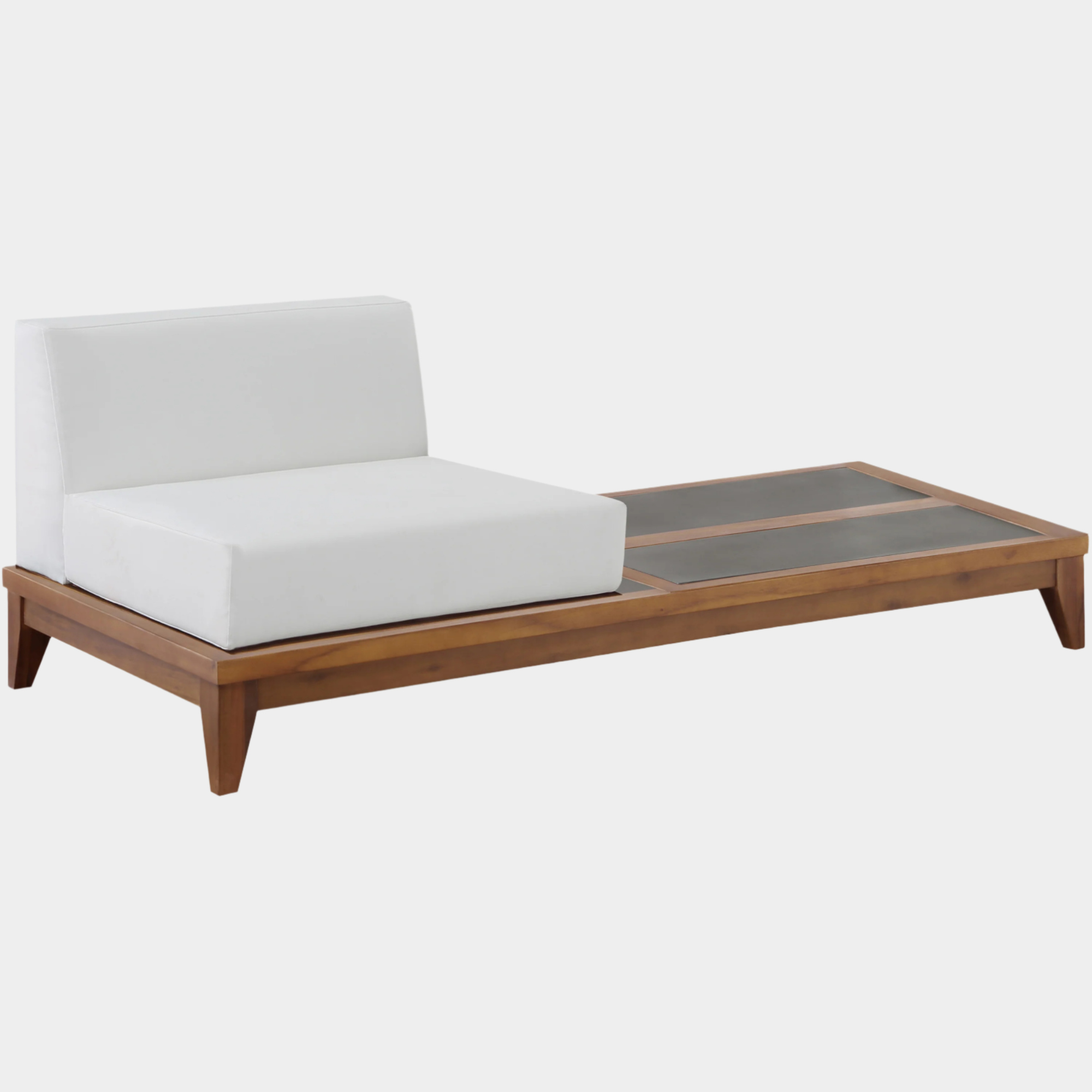 Chaise longue en tissu Orian Teddy
