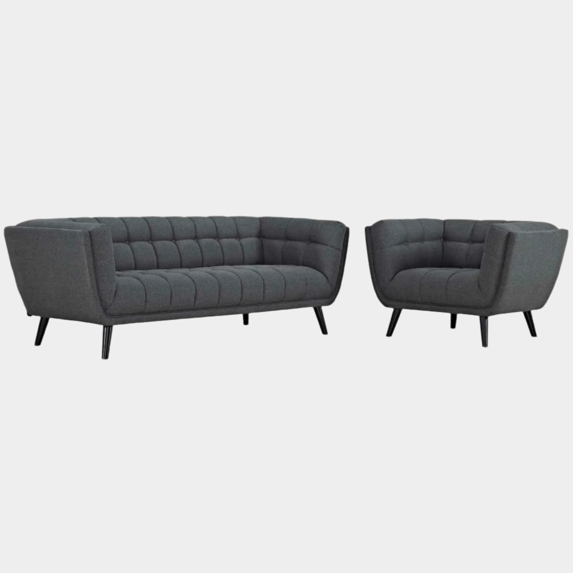 Bestow 2 Piece Upholstered Fabric Sofa and Armchair Set