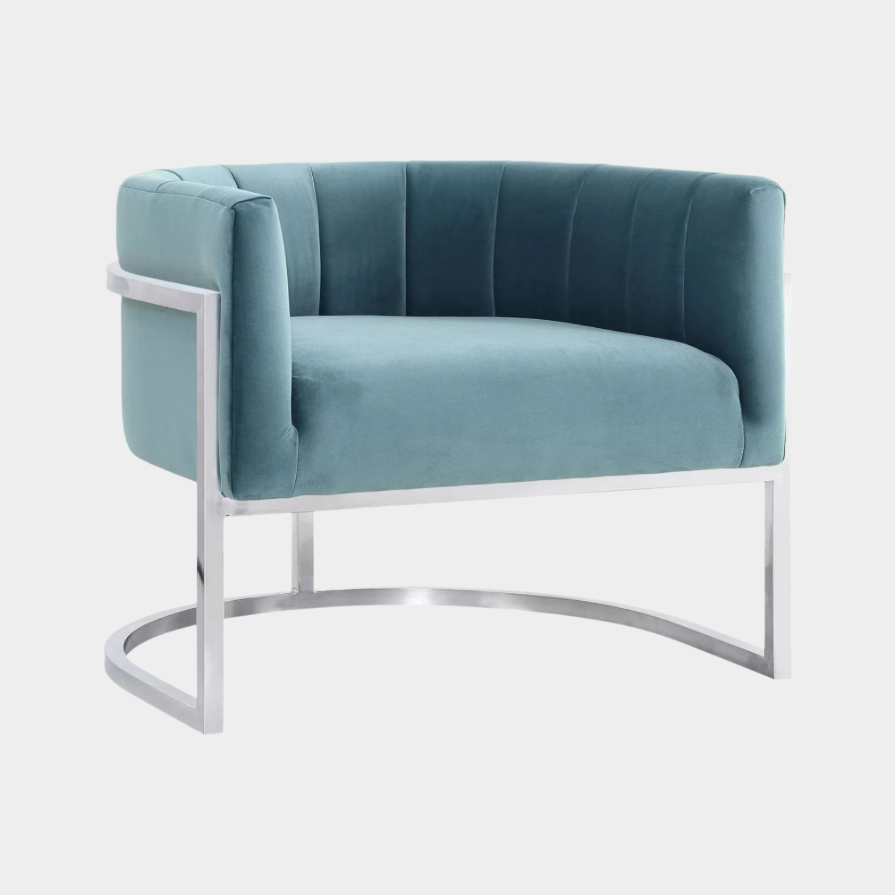 Chaise Magnolia Sea Blue avec base argentée