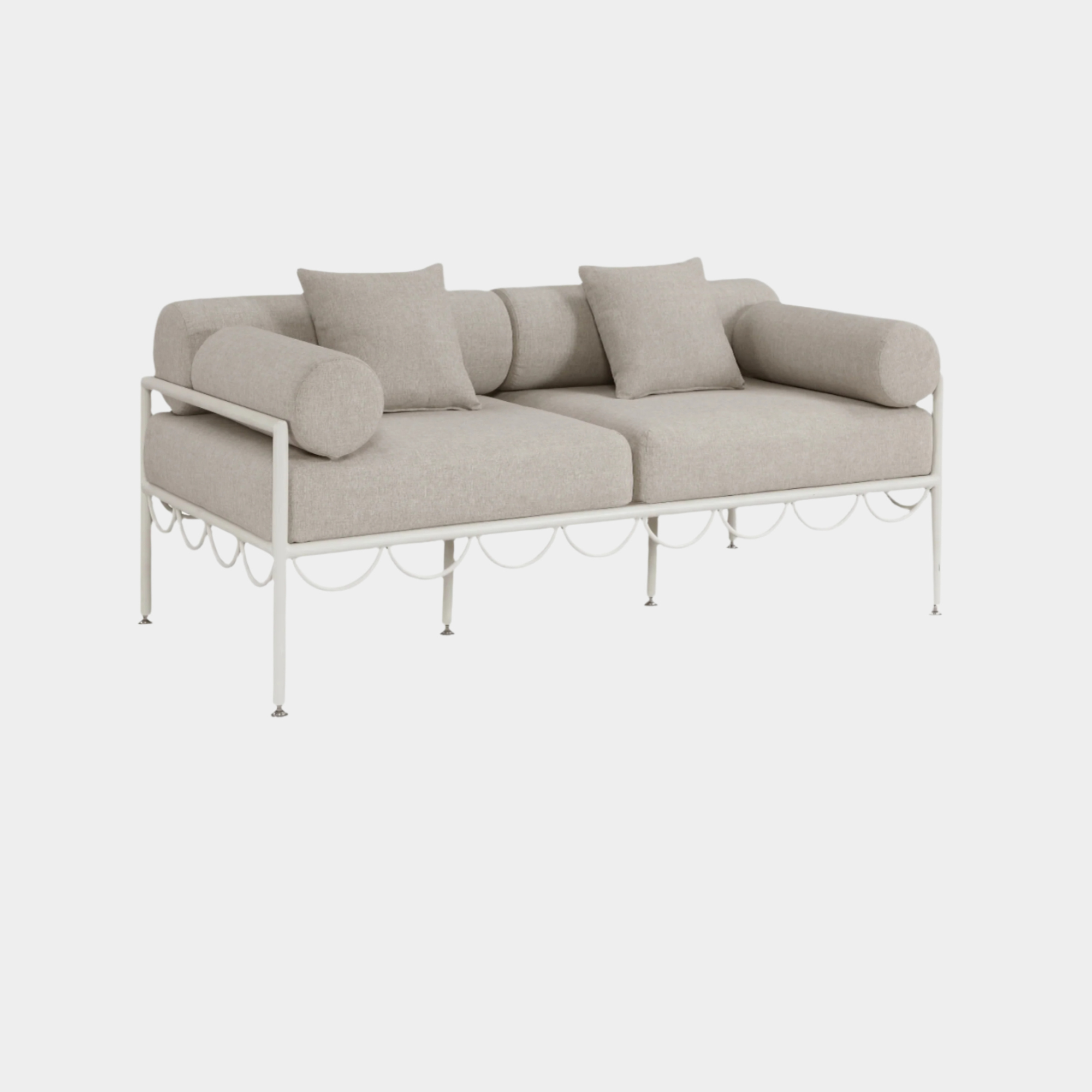 Portofino Resilient Water Repellent Fabric Upholstered Outdoor Patio Loveseat