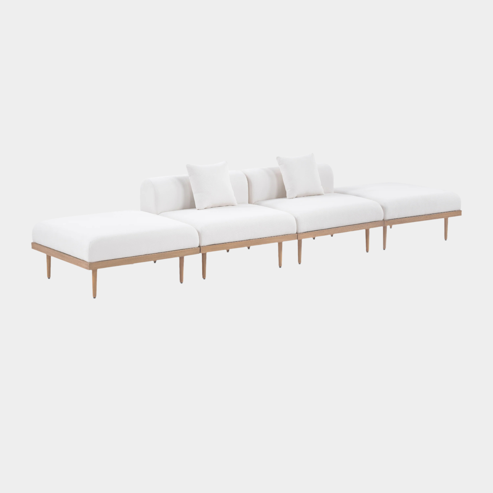 Chaise longue en tissu Orian Teddy