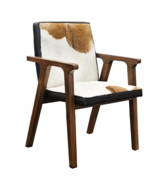 Fauteuil Rio Cool - Marron froid, Cuir/Poils de chèvre