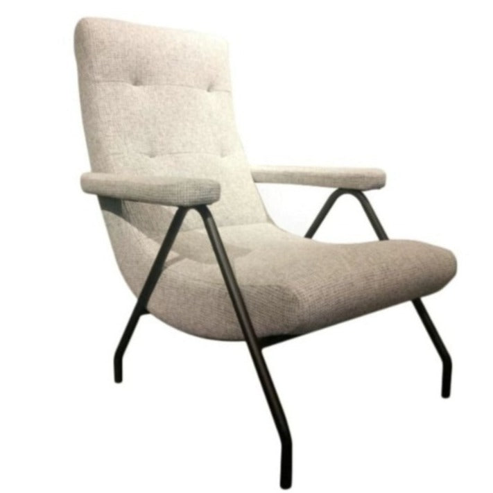 Chaise Longue Rétro - Tweed Gris Clair