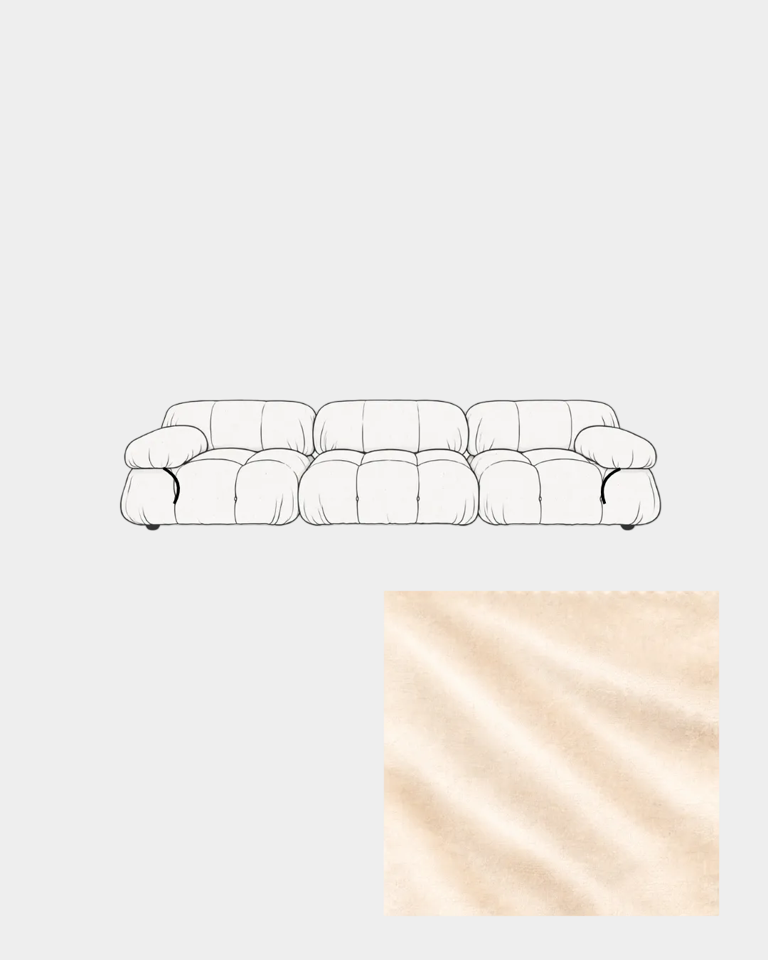 Mario Bellini Three-Seater Velvet Sofa