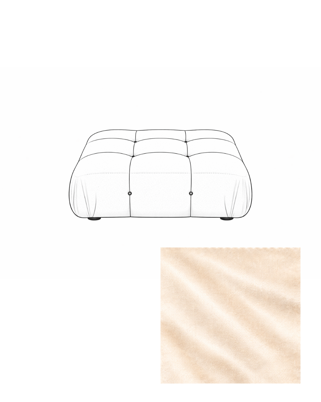 Mario Bellini Velvet Ottoman