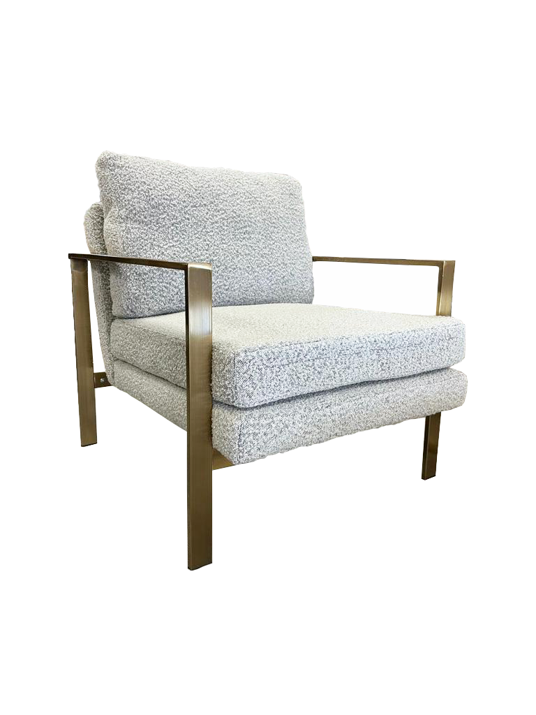 Fauteuil Lounge Sidney White Boucle