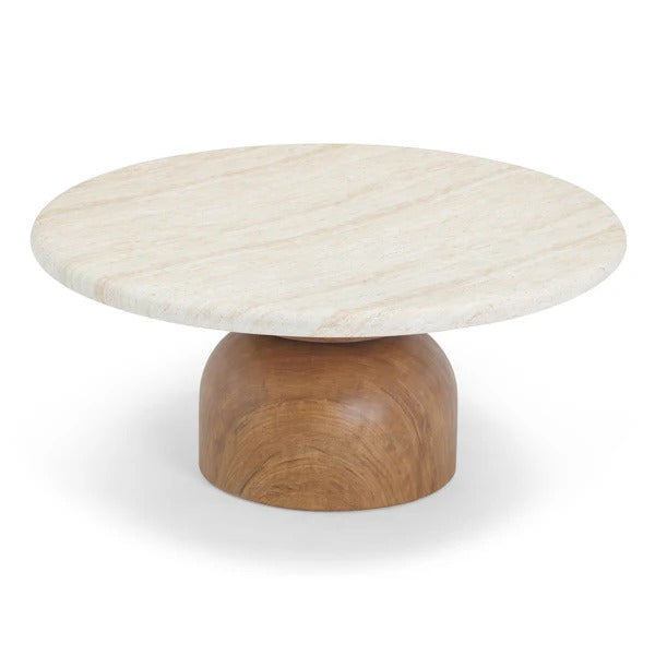Cynthia Travertine Concrete Indoor / Outdoor Coffee Table