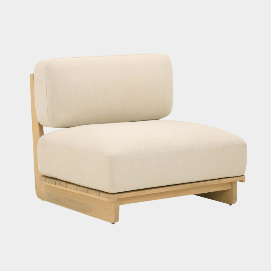 Reavan Cream Outdoor Lounge Chair