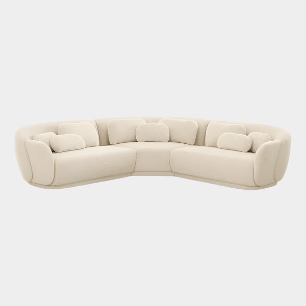 Misty Cream Boucle Modular L-Sectional