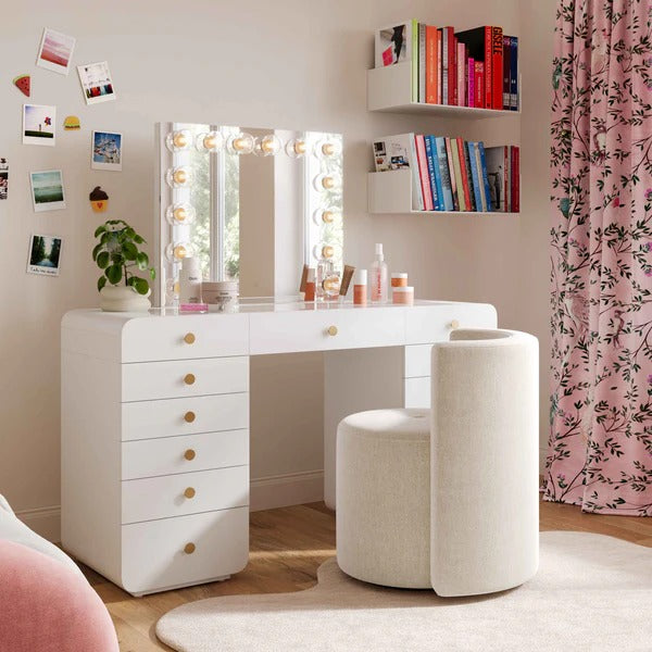 Alyssa Upcycled Velvet Rolling Desk Chair