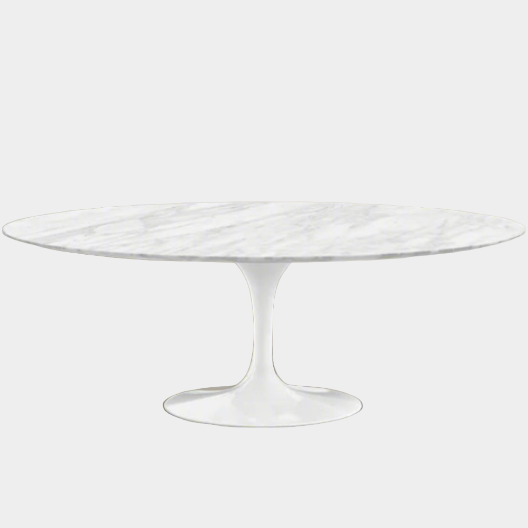 Oval Marble White Dining Table