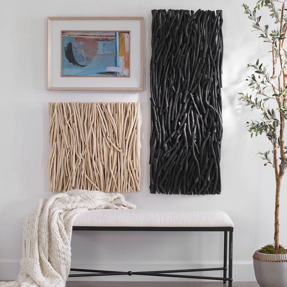 Gathered Teak Square Wood Wall Decor