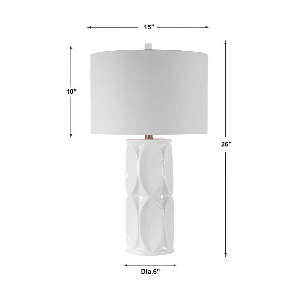 Sinclair Table Lamp, White