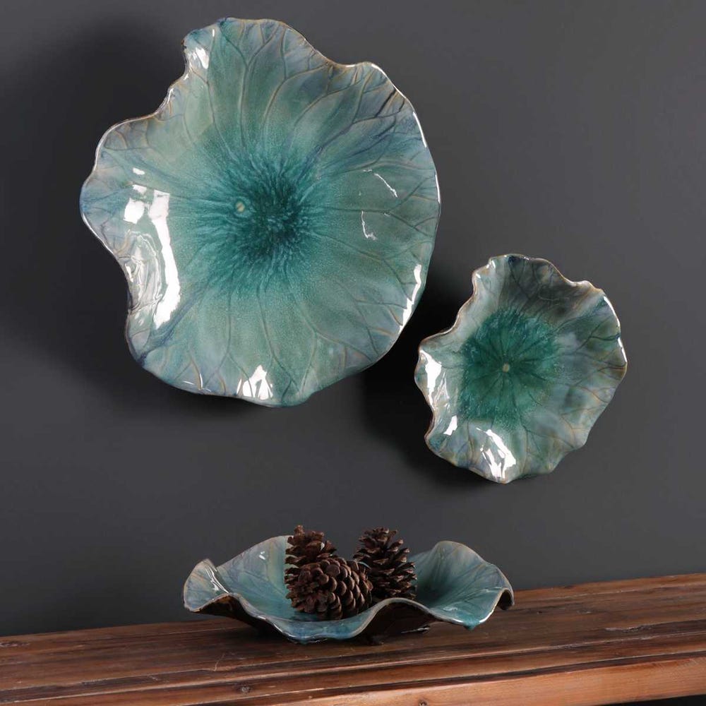 Abella Ceramic Outdoor Wall Decor, S/3