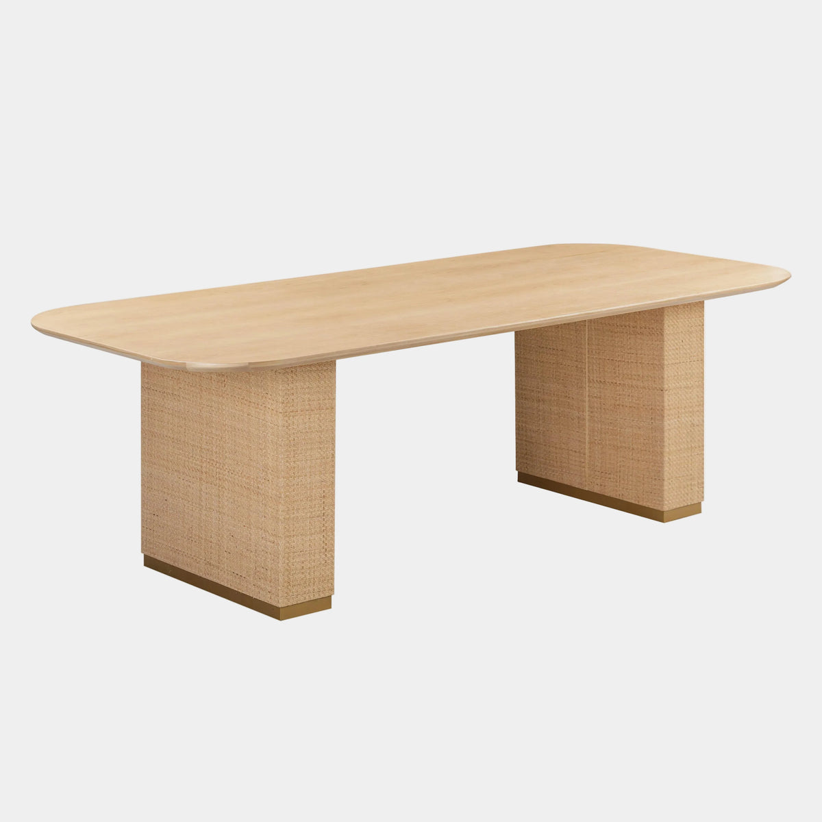 Akiba Dining Table - 96" Natural Ash Rattan Rectangular
