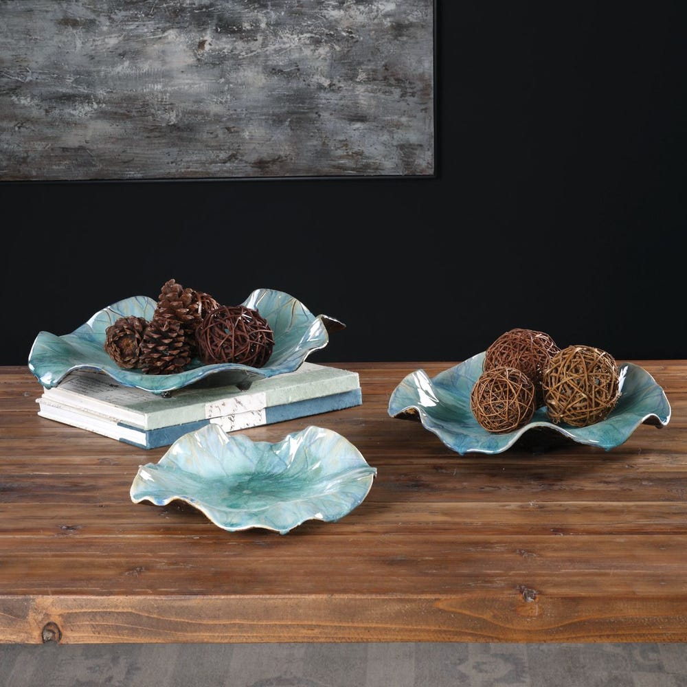 Abella Ceramic Outdoor Wall Decor, S/3