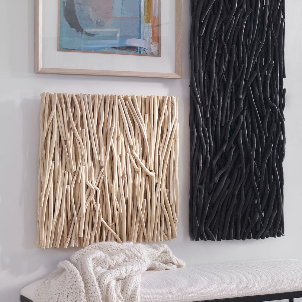 Gathered Teak Square Wood Wall Decor