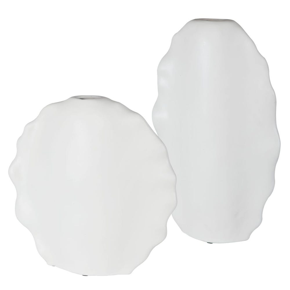 Ruffled Feathers Outdoor Vases, S/2