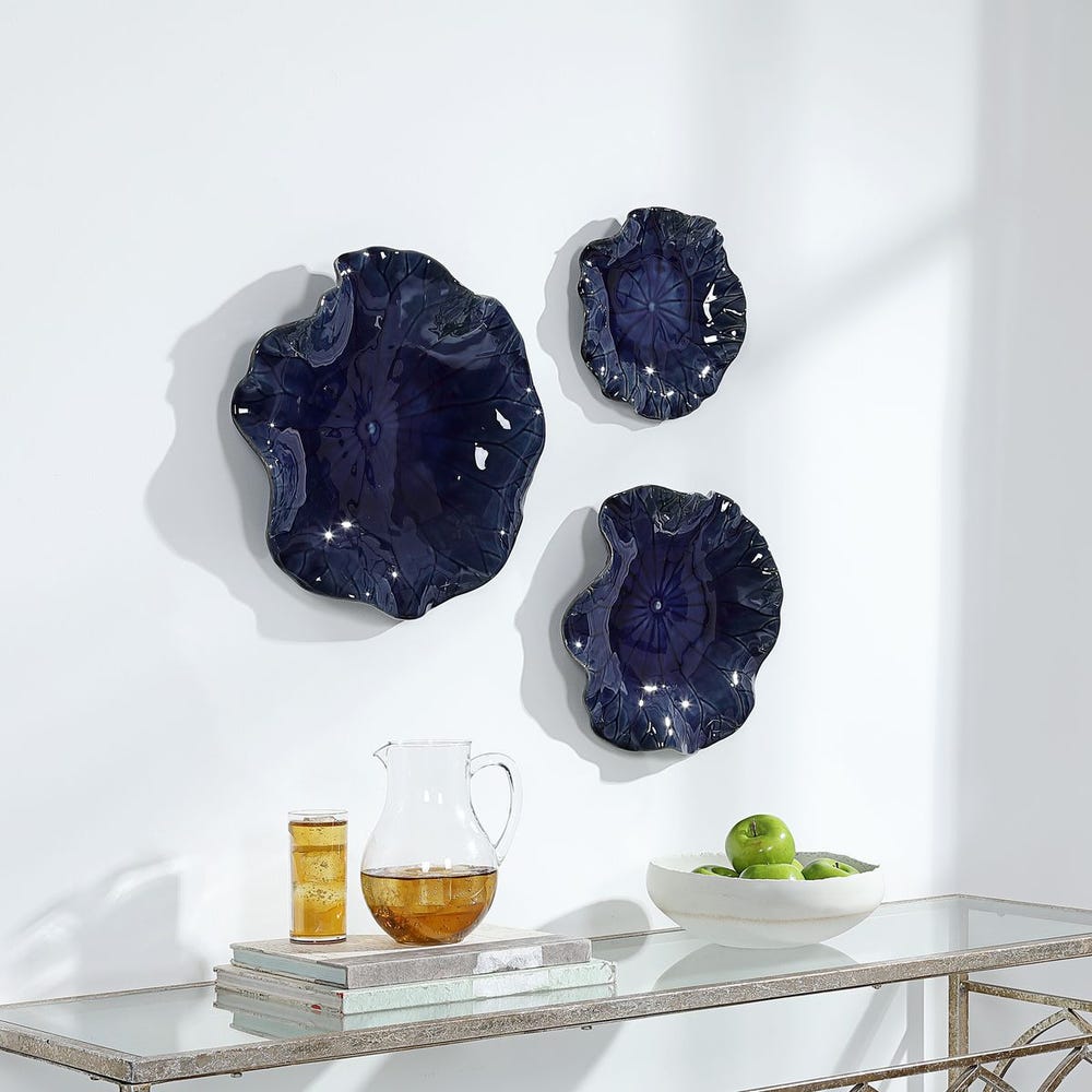 Abella Ceramic Outdoor Wall Decor, S/3