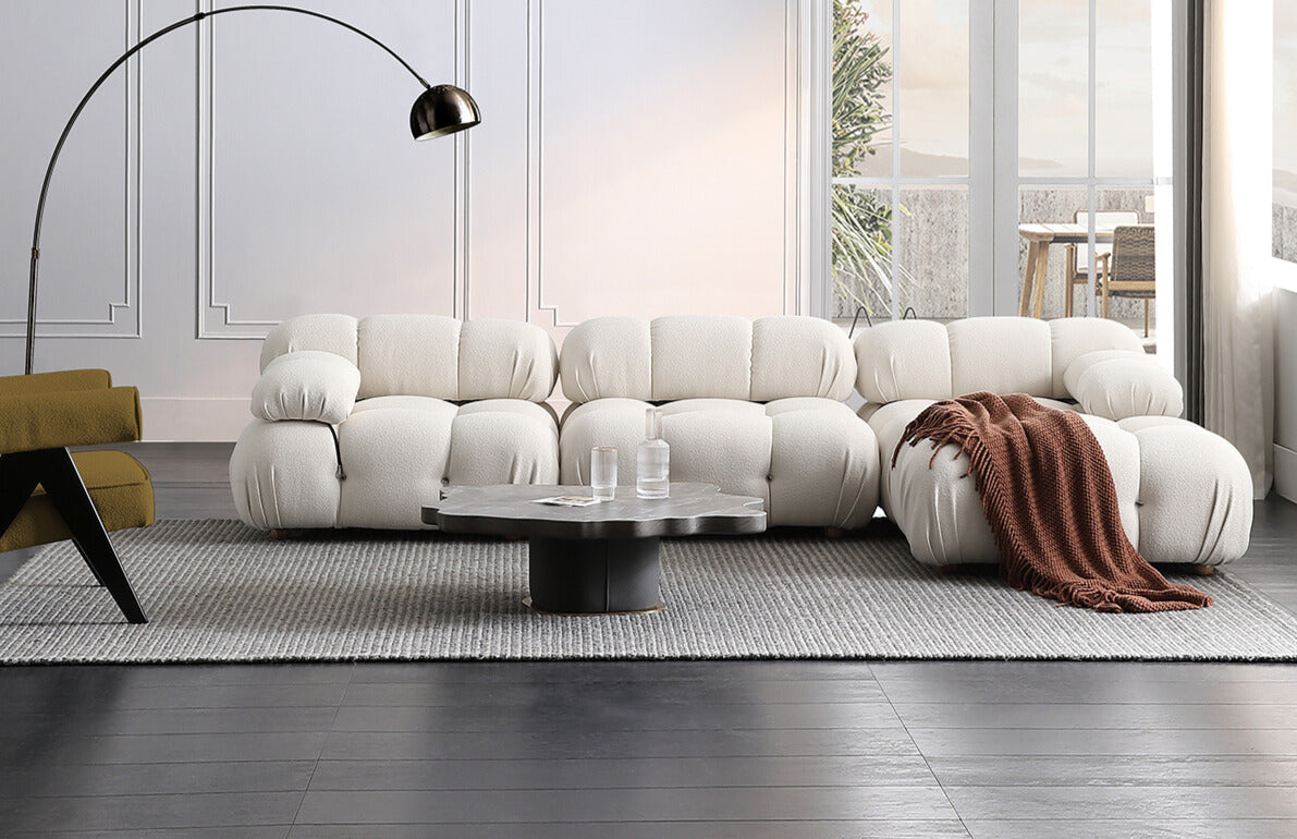 Mario Bellini Boucle Sofa with Ottoman