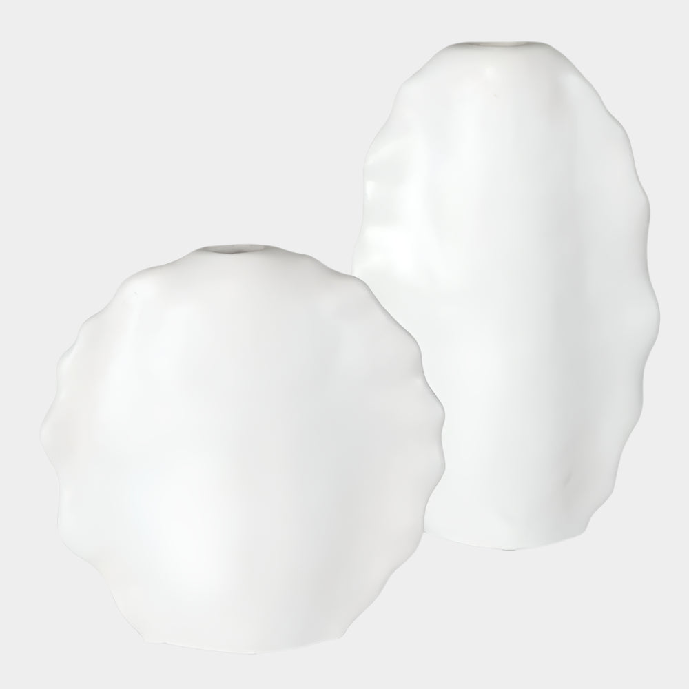 Ruffled Feathers Outdoor Vases, S/2