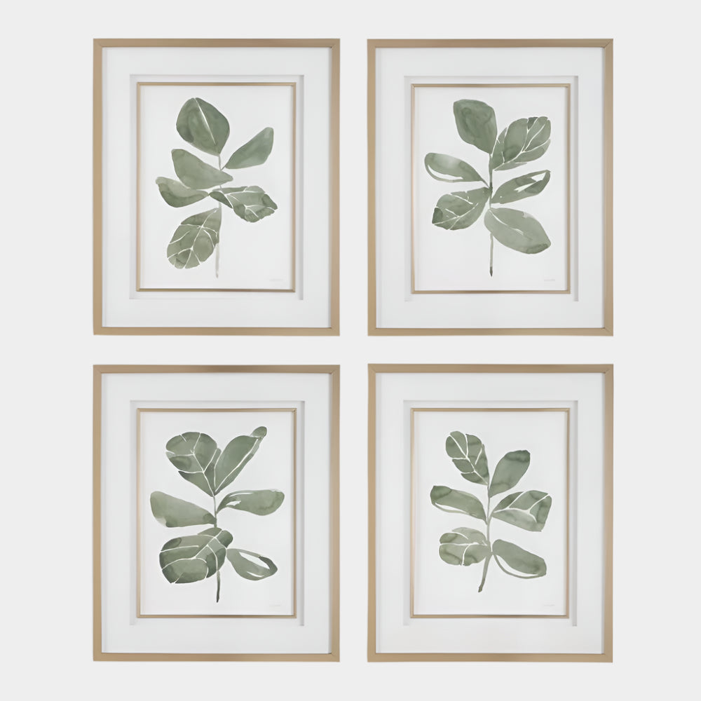 Fiddle Head Leaf Framed Prints, S/4