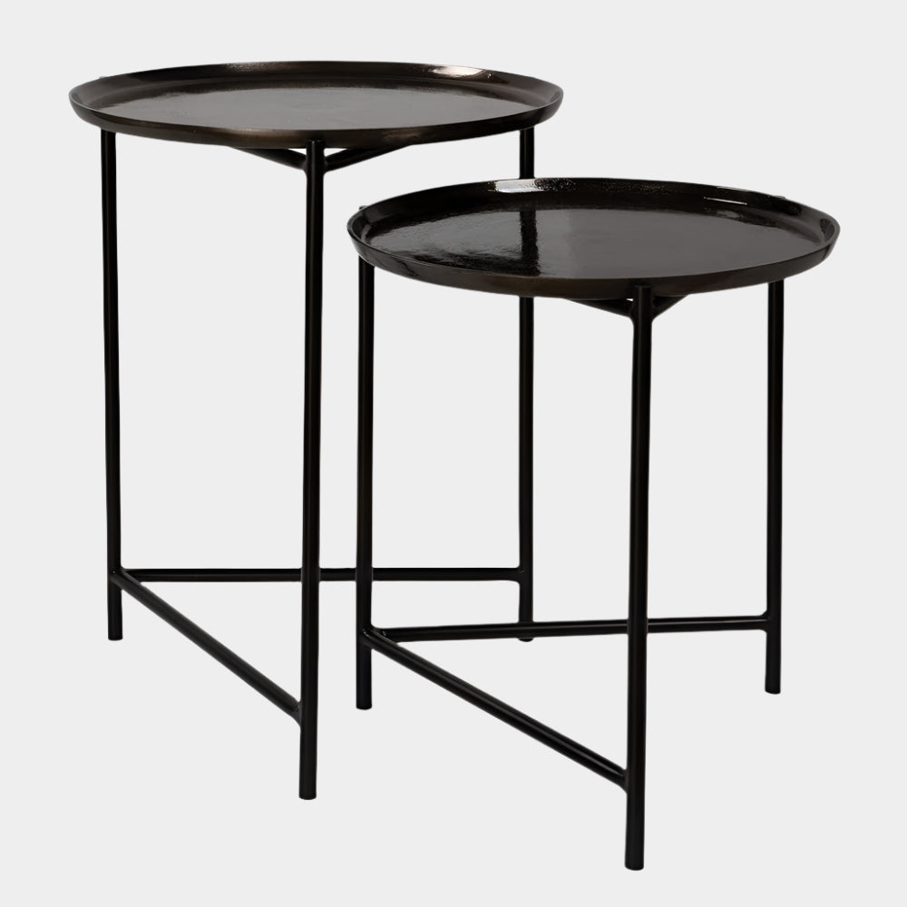 Burnett Nesting Tables, Dark Nickel, S/2